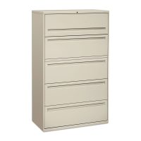 HON Brigade 795LQ 5-Drawer 42" Wide Lateral File Cabinet with Roll-out Posting Shelf, Letter & Legal Size, Light Gray