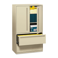HON Brigade 795LSL 2-Drawer 42" Wide Lateral File Cabinet with Storage Cabinet, Letter & Legal Size, Putty
