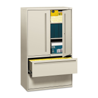 HON Brigade 795LSQ 2-Drawer 42" Wide Lateral File Cabinet with Storage Cabinet, Letter & Legal Size, Light Gray