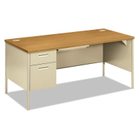 HON Metro Classic 60" W Single Pedestal Teacher Desk, Left