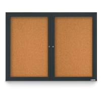 United Visual Products UV303 48" x 36" Double Door Traditional Enclosed Bulletin Boards
