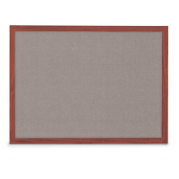 United Visual Products 18" x 24" Wood Open Faced Corkboard With Fabric Backing Board & Cherry Wood Stain Frame