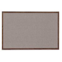United Visual Products 24" x 36" Wood Open Faced Corkboard With Fabric Backing Board & Walnut Wood Stain Frame