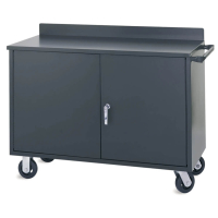 Valley Craft 46" W x 22" D x 36" H Industrial Mobile Workbench, 1400 lb Capacity, Grey