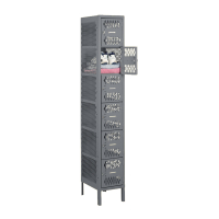 Tennsco Ventilated Assembled 6-Tier Box Locker with Legs 12" W x 18" D x 78" H