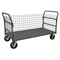 Durham Steel 2000 lb Load Wire Cage Stock Carts (3-Sided Shown)