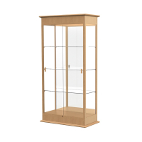 Waddell Varsity 694K Series Display Case Oak Finish with Sliding Glass 36"L x 77"H x 18"D (Shown in natural oak/mirror back)