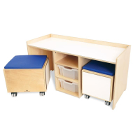 Whitney Brothers Storage Tray Activity Desk And Mobile Bins Set