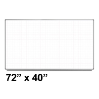 Luxor 72" x 40" Grid Line Magnetic Painted Steel Whiteboard