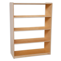 Wood Designs Childrens Classroom Storage 4-Shelf Bookshelf, Acrylic Back