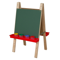 Wood Designs Tot Size Double Chalkboard Easel, Red