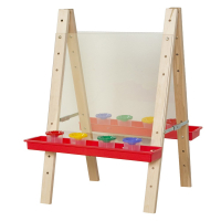 Wood Designs Tot Size Double Sided Acrylic Easel, Red Tray