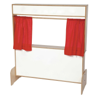 Wood Designs Deluxe Puppet Theater with Markerboard, Red