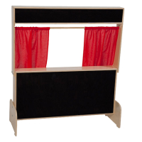 Wood Designs Deluxe Puppet Theater with Flannelboard, Red