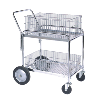 Wesco 200 lb Load 25" x 17.25" Wire Office Cart