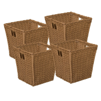 Wood Designs Medium Plastic Wicker Basket, 4 Pack