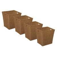 Wood Designs Large Plastic Wicker Basket, 4 Pack