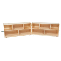 Wood Designs Classroom Mobile 10-Space Storage, Folding, Birch, 15" D x 96" W