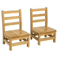 Wood Designs 8" H Hardwood Ladderback Classroom Chair, 2-Pack