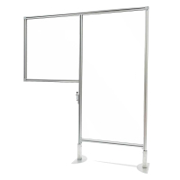 Ghent 47" W x 57" H Clear Thermoplastic Desk Divider & Porcelain Whiteboard Workstation Partition
