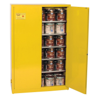 Eagle YPI-47 Manual Two Door Combustibles Safety Cabinet, 60 Gallons, Yellow (Example of Use)
