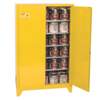 Eagle YPI-47LEGS Manual Two Door Combustibles Tower Safety Cabinet with Legs, 60 Gallons, Yellow (Example of Use)