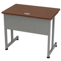 Linea Italia 36" W Small Metal Computer Desk with Wood Top (Shown in Cherry)