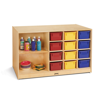 Jonti-Craft Mobile Cubbie Classroom Island Storage with Colored Trays (Front Shown)
