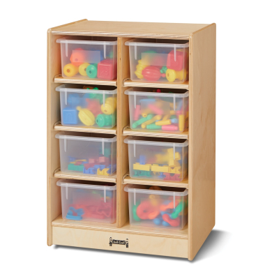 Jonti-Craft 8 Cubbie-Tray Mobile Classroom Storage Unit with Clear Trays