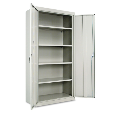 Alera CM7218LG 36" W x 18" D x 72" H Storage Cabinet in Light Grey, Assembled