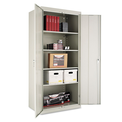 Alera CM7824LG 36" W x 24" D x 78" H Storage Cabinet in Light Grey, Assembled