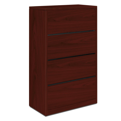 HON 10516NN 4-Drawer 36" Wide Lateral File Cabinet, Letter & Legal, Mahogany
