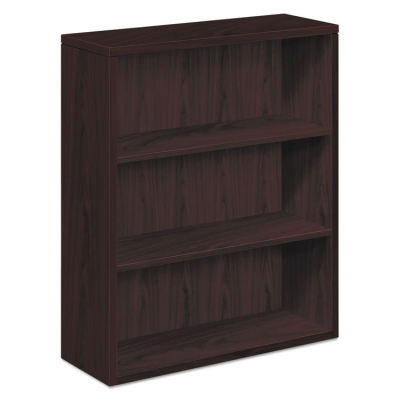 HON 105533NN 3-Shelf Laminate Bookcase in Mahogany Finish