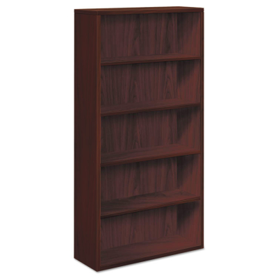HON 105535NN 5-Shelf Laminate Bookcase in Mahogany Finish
