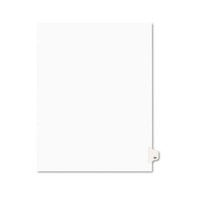 Avery Preprinted "24" Tab Letter Dividers, White, 25/Pack