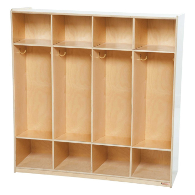 Wood Designs Childrens Classroom 4-Section Locker Storage