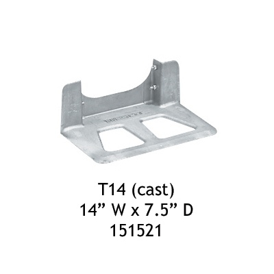 Wesco T14 Aluminum Cast 14" W x 7.5" D Noseplate