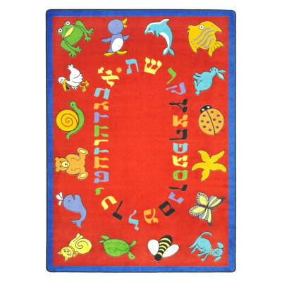 Joy Carpets ABC Animals (Hebrew Alphabet) Classroom Rug
