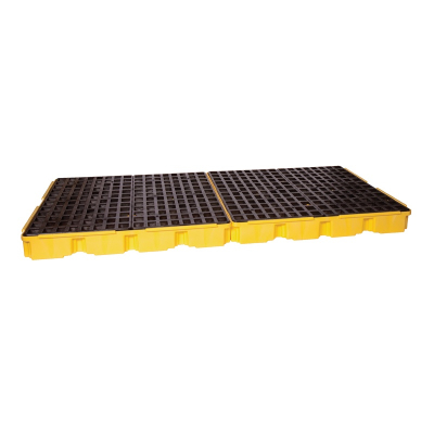 Eagle 1688 8-Drum 103" W x 51.5" L Spill Containment Platform without Drain, 121 Gallons, Yellow