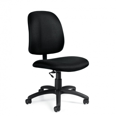 Global Goal 2239-6 Fabric Low-Back Office Task Chair, Armless (Shown in Black)