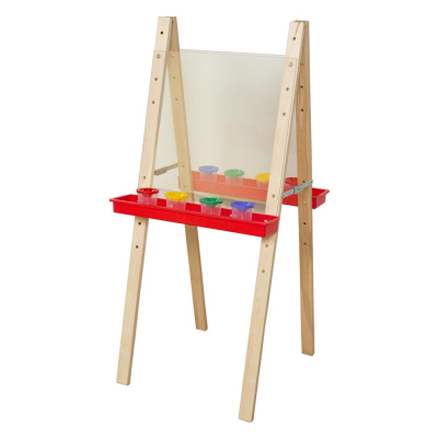 Wood Designs Double Sided Acrylic Easel, Red Trays