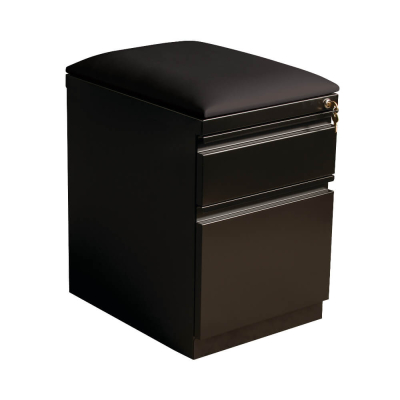 Hirsh 2-Drawer Box/File Mobile Pedestal With Cushion, Black