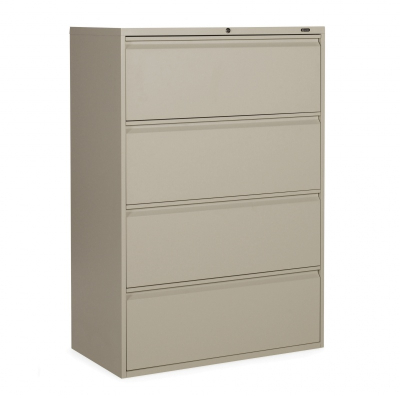 Global 1942P-4F12 4-Drawer 42" Wide Lateral File Cabinet, Letter & Legal (Shown in Desert Putty)