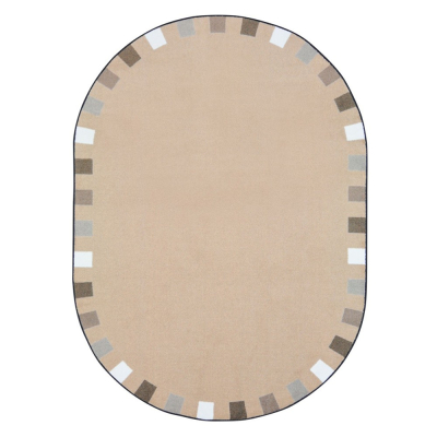 Joy Carpets On the Border Classroom Rug, Neutral (Shown in Oval)