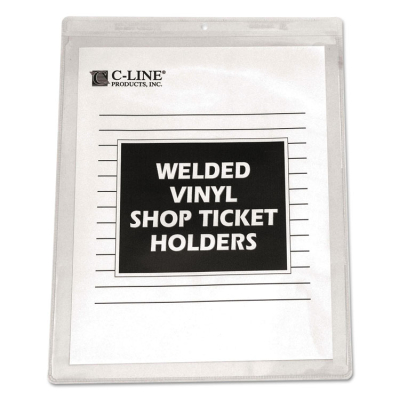C-Line 8-1/2" x 11" Clear Vinyl Shop Wall Pocket, 50/Box