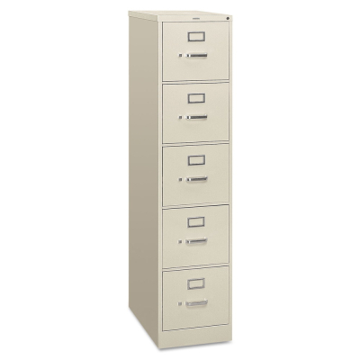HON 5-Drawer 26.5" Deep Vertical File Cabinet, Letter Size (Shown in Light Grey)