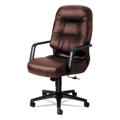 HON Pillow-Soft Leather High-Back Executive Office Chair, Burgundy