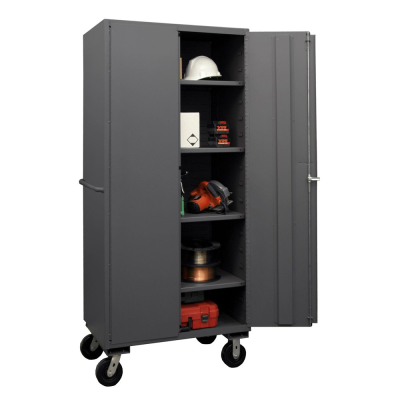 Durham Steel 4-Shelf Mobile Storage Cabinet, 2800 lbs