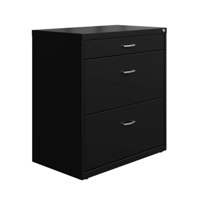 Hirsh SOHO File-File-Pencil 30" Wide Arc Pull Lateral File Cabinet, Black