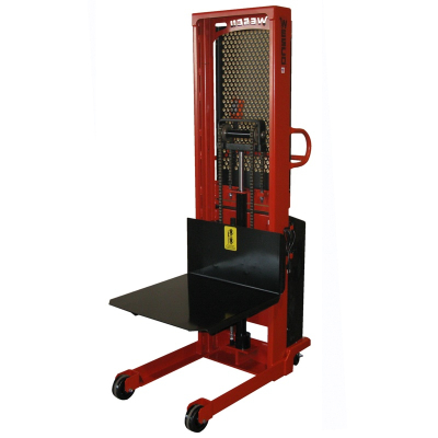 Wesco PSPL-60-2427-20S-2K-PD 60" Lift 2000 lb Load Platform Powered Stacker with Power Drive